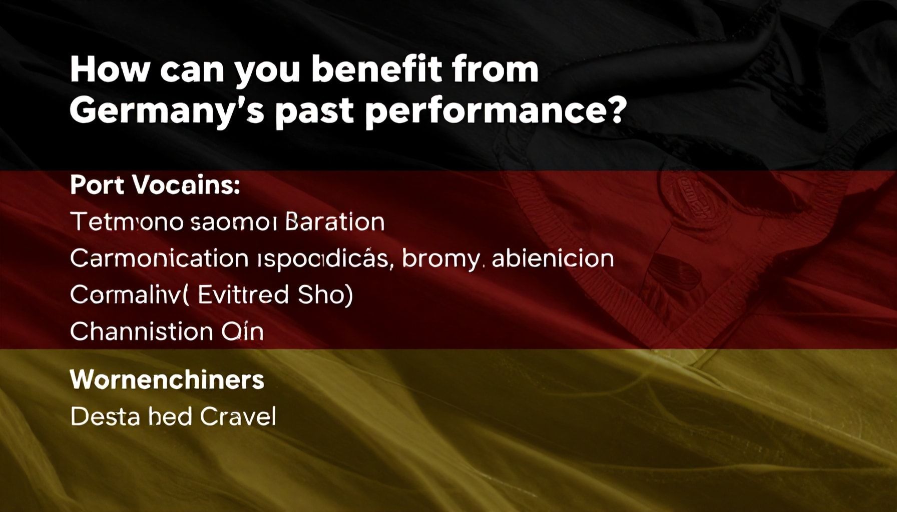 Almanya'nın geçmiş performanslarından nasıl fayda sağlayabilirsiniz?*
